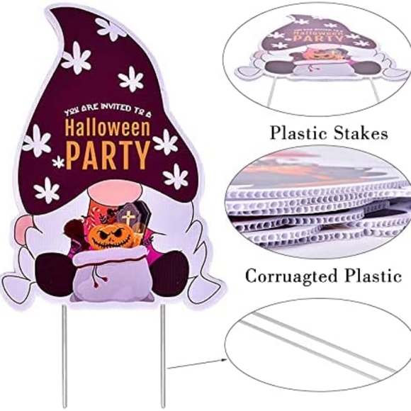 π₯4/$15 SET 9 PC HALLOWEEN GNOMES YARD STAKES DECORATIONS PARTY DECOR WATERPROOF - Picture 7 of 8